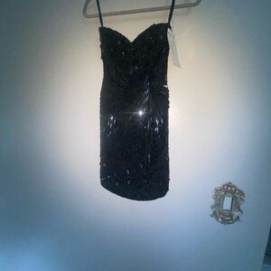 Brand new Sherri hill black mini dress with tags never worn